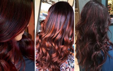 For a sexy summer look, get dark red hair with copper highlight and you'll look gorgeous and hot all season. Brown Hair With Red Highlights Hairstyles Inspiration Guide