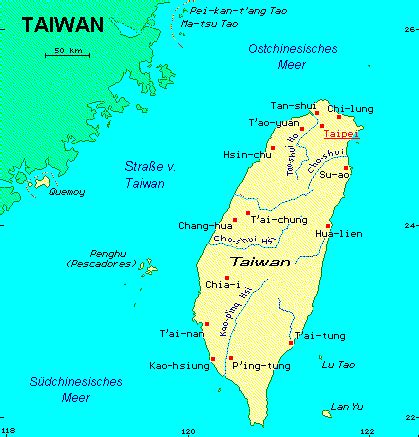 Hier die interaktive karte mit allen wichtigen punkten um eine rundreise. Landkarte von Taiwan - Transpatent