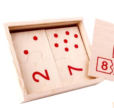 Wooden Number Dominoes Puzzle 10 Number Domino Number Math Etsy