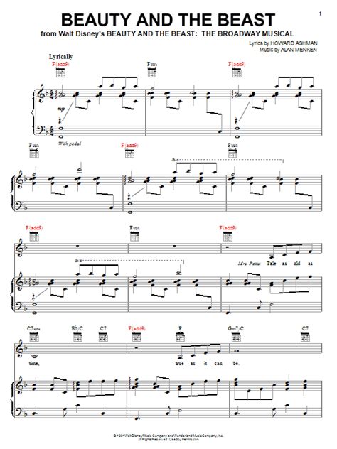 Beauty And The Beast Sheet Music Direct