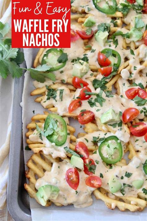 Waffle Fry Nachos With Green Chili Cheese Sauce