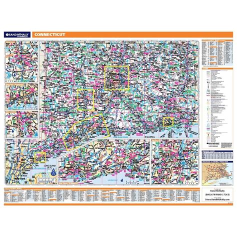 Connecticut Laminated State Wall Map