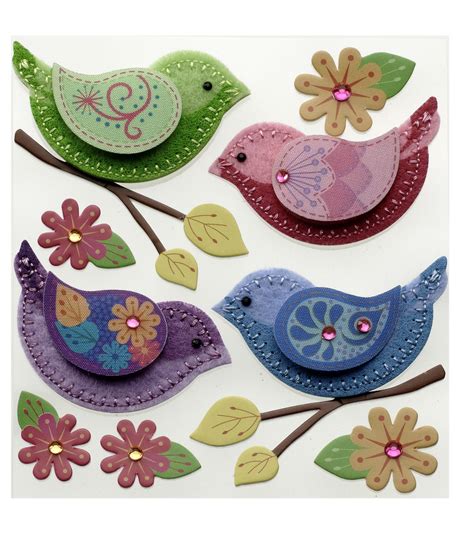 Stitched Colorful Birds Joann Felt Birds Ornaments Felt Embroidery