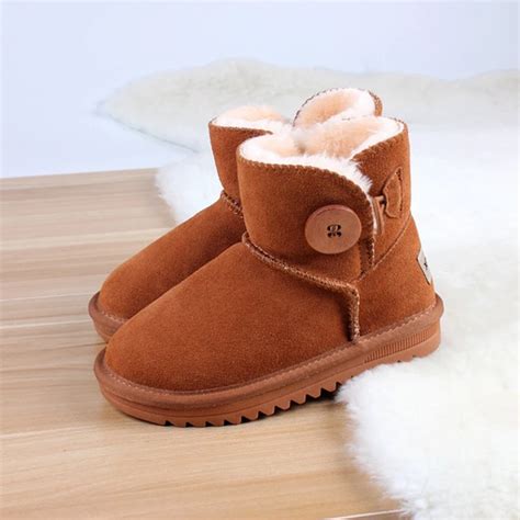 Nice Cute Children Boots Winter Snow Boots For Kids Genuine Leather