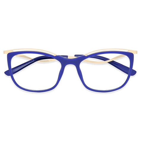W2071 Rectangle Blue Eyeglasses Frames Leoptique