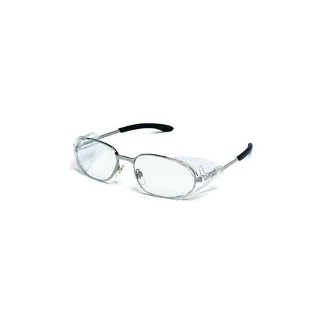 rattler 2 safety glasses with chrome frame and clear lens crews safety glasses mcrr2120