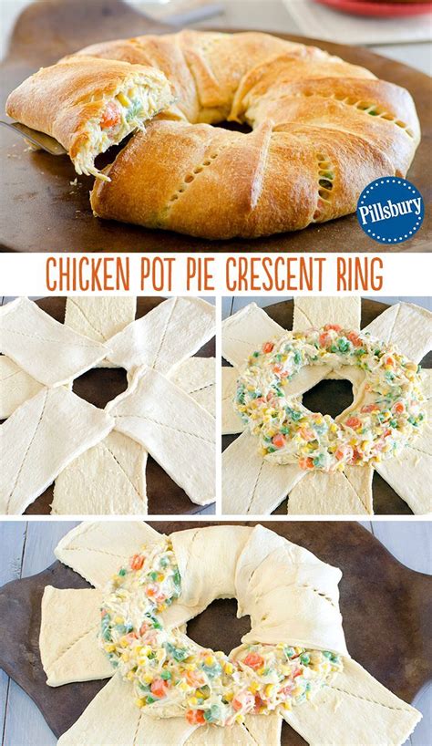 The dough will fan out from there with the points at the edges. Chicken Pot Pie Crescent Ring | Recipe | Recipes, Food ...