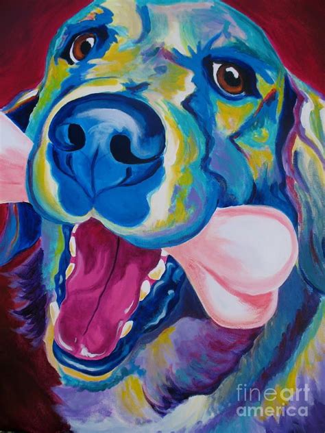 Golden My Favorite Bone By Dawg Painter Painting Colorful