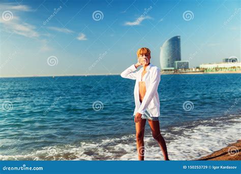 Beautiful Shemale Woman Posing At The Beach Stock Image Image Of