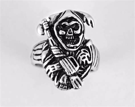 Grim Reaper Skull Ring For Unisex Made Of Sterling Silver 925 Etsy