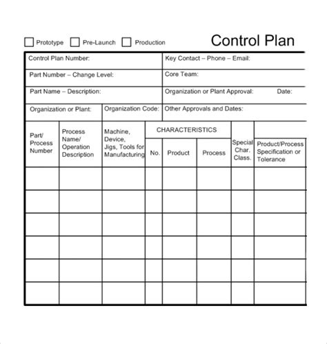 Control Plan Template