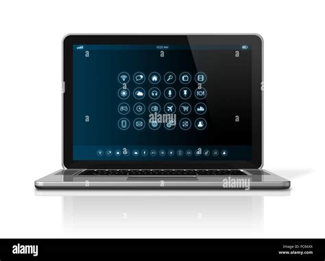 Laptop Computer Apps Icons Interface Stock Photo Alamy
