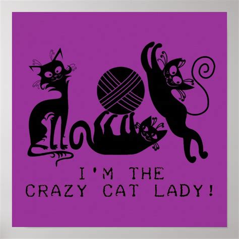 Crazy Cat Lady Poster Zazzle