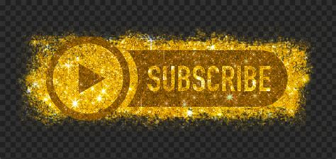 Hd Youtube Gold Glitter Subscribe Button Logo Png Citypng