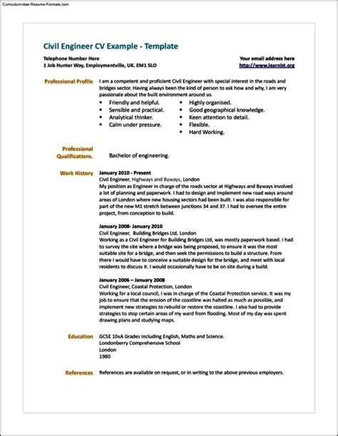 Resume Template Uk Free Samples Examples And Format Resume