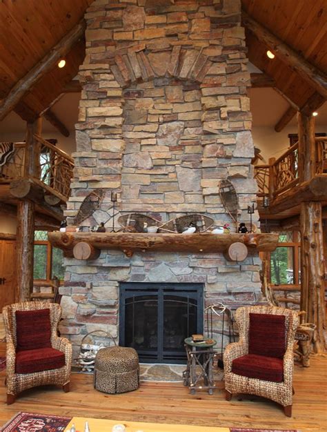 If your house did not already come equipped with. Adirondack log mantel | Fireplace design, Cabin style ...