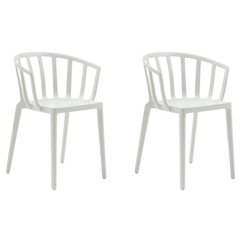 Set Of 2 Kartell Venice Chairs In Grey By Philippe Starck For Sale At