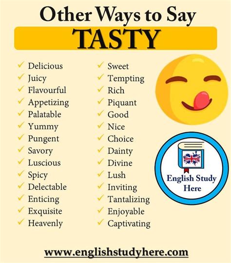 Other Ways To Say Tasty In English English Study Here English