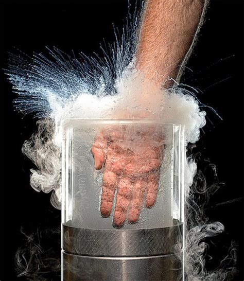 Hand Fully Submerged In Liquid Nitrogen Ouch Right Science