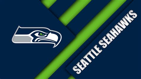 Seattle Seahawks Emblem In Green Blue Stripes Background 4k Hd Seattle