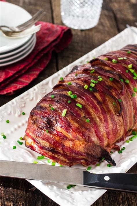 The brown sugar bacon topping adds flavor to the easy protein. Bacon Wrapped Cheese Stuffed Meatloaf - Olivia's Cuisine