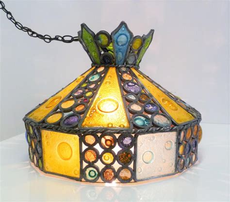 1950s Multi Color Fused Glass Pendant In The Style Of Higgins For Sale At 1stdibs Fused Glass