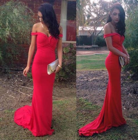 Sexy Prom Dressred Formal Dressoff The Shoulder Prom Dressesparty Dresssheath Prom Dresses