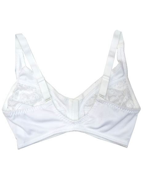 Naturana Naturana White Lace Panelled Front Fastening Soft Cup Bra