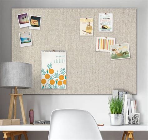 48 X 32 Pin Board Linen Fabric Frameless Pin Board Bulletin Board