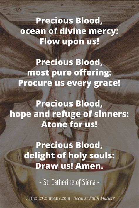 July Month Of Devotion To The Precious Blood Of Jesus The Catholic