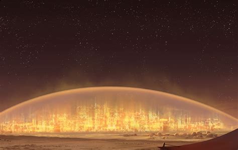 Domed City At Night By Lorenz Hideyoshi Ruwwe Human Mars