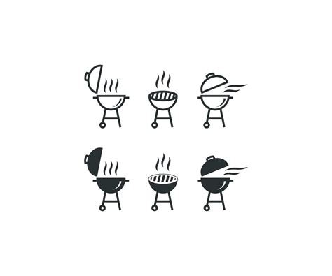 Bbq Grill Icon Set Barbecue Vector 34994788 Vector Art At Vecteezy