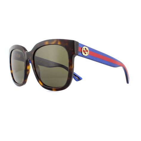 gucci sunglasses gg0034s 004 havana glitter blue and red brown gradient 889652048819 ebay