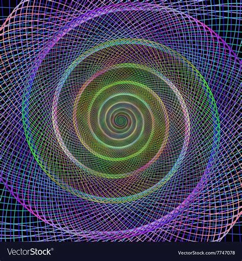 Colorful Spiral Fractal From Ellipses Royalty Free Vector