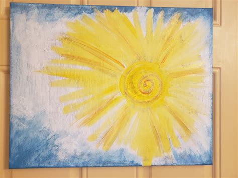 Sunshine Painting Acrylic Sun Painting Abstract Sunshine Etsy