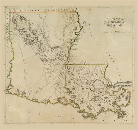 Louisiana 1814 Old State Map Carey Reprint Etsy