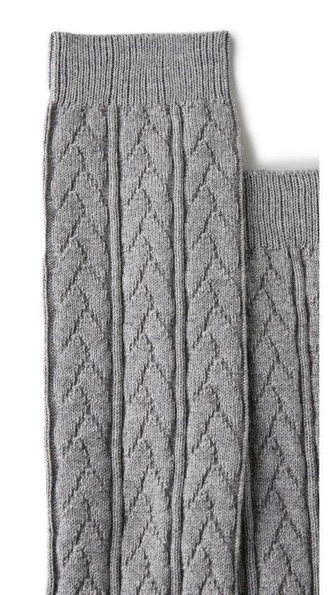Lyst Falke Striggings Cable Knit Knee High Socks Grey In Gray