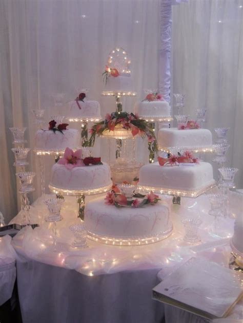 Elegant Wedding Cakes With Fountains The Above Crystal Lighted Cake