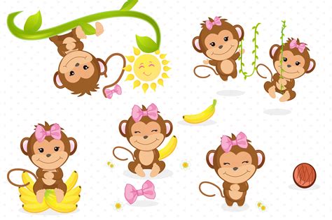 Monkey Clipart Monkey Girl Illustrations 29141 Illustrations