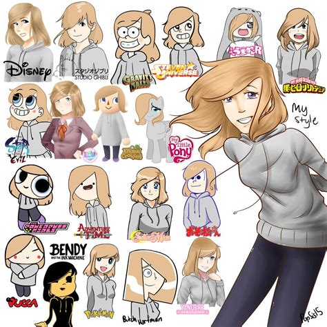 20 Style Art Challenge By Popsis15 Art Style Challenge Cartoon