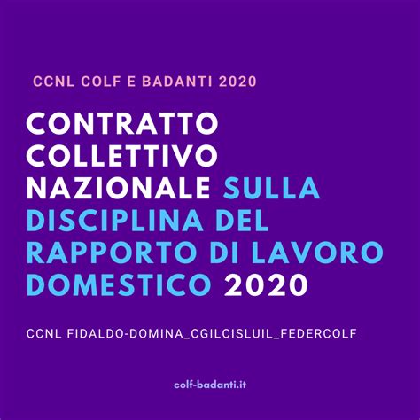 Ccnl Colf E Badanti 2020 Il Testo Integrale Colf Badantiit