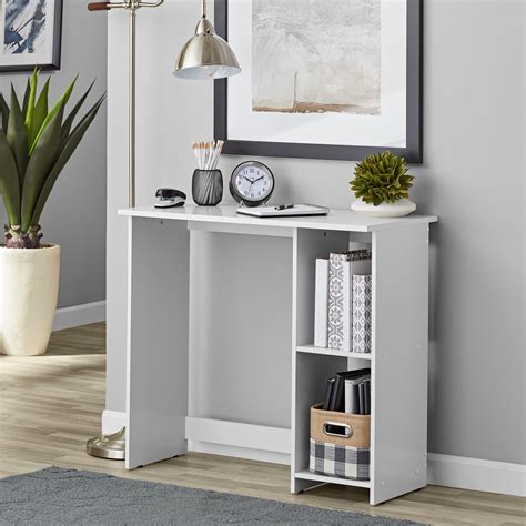 Buy Mainstays Small Space Writing Desk With 2 Shelves White Finish