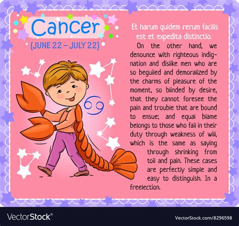 Cancer Zodiac Kid Royalty Free Vector Image Vectorstock