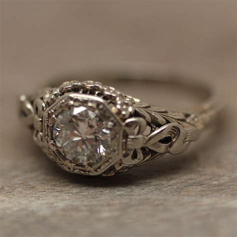 Circa 1940 18k Diamond Engagement Ring Pippin Vintage Jewelry