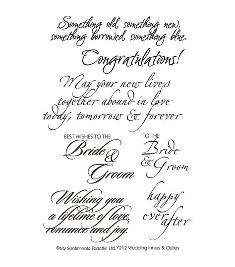 My Sentiments Exactly Clear Stamps 4x6 Sheet Wedding Joann