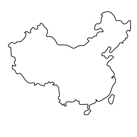 China Map Of Black Contour Curves Of Vector Illustration — Stock Vector