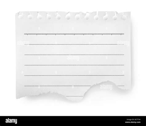 Hoja De Papel Con Renglones Aislados Fotografía De Stock Alamy