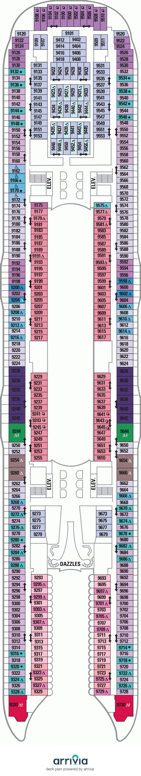 Rollover cabins for detailed diagrams of cabins; Allure of the Seas Deck Plans
