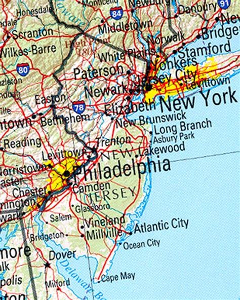 Map Of North New Jersey World Map