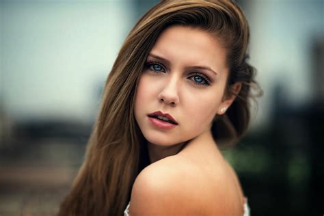 download brunette blue eyes model woman face hd wallpaper by mark prinz